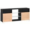 vidaXL TV Cabinet with LED Lights Black Oak 47.2x11.8x19.7" Engineered Wood