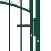 vidaXL Fence Gate with Arched Top Steel 39.4x49.2" Green