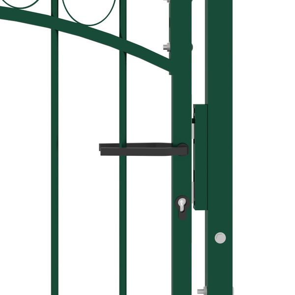 vidaXL Fence Gate with Arched Top Steel 39.4x49.2" Green
