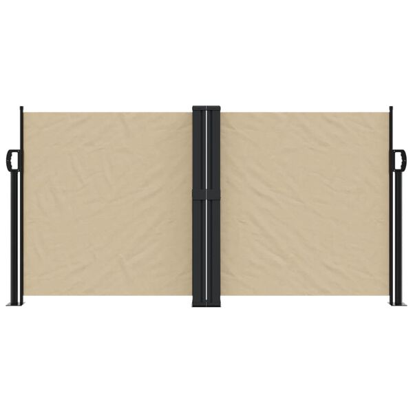 vidaXL Retractable Side Awning Beige Polyester, Steel 4.7 x 47.2 in