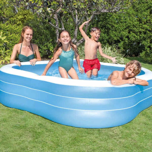 INTEX Inflatable Pool Blue and White Vinyl Large Inflatable Pool