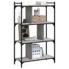 vidaXL Bookcase Grey sonoma Engineered wood, Metal 4-tier