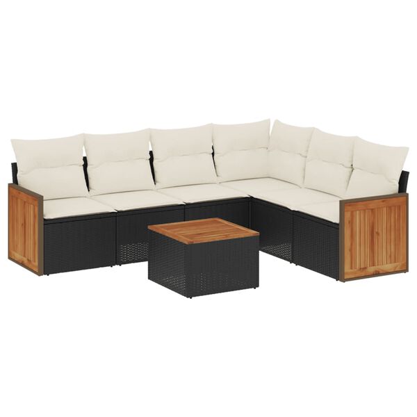 vidaXL Garden Sofa Set Black PE Rattan Large Modular Garden Sofa Set