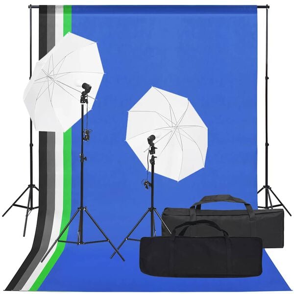vidaXL Photo Studio Kit with Light Set and Backdrop (190230+190205)