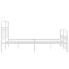 vidaXL Bed Frame White Steel Double Bed Bed Frame Rectangular