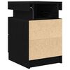 vidaXL Bedside Cabinet with Drawer Black Oak 13.78 x 15.35 x 21.65 in