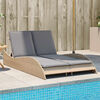 vidaXL Sun Lounger Beige PE rattan 44.9x80.7x28.7 in