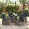 vidaXL Garden Dining Set 5 pcs Gray poly rattan