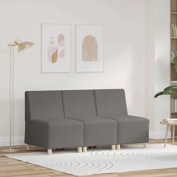 vidaXL Modular Sofa Unit Armless 3 pcs Light Grey