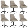 vidaXL Swivel Dining Chairs 6 pcs Light Gray Velvet