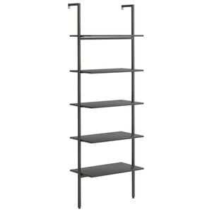 vidaXL Leaning Shelf Black Engineered wood, Steel Tall Leaning Shelf