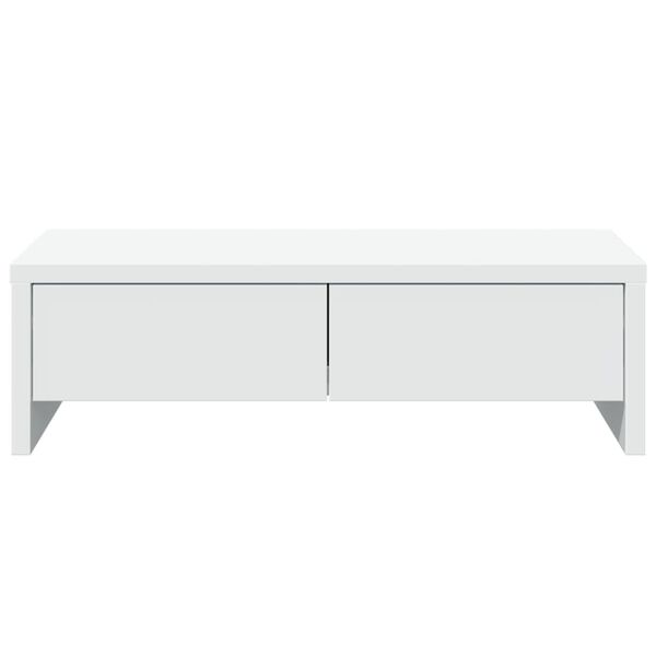 vidaXL Monitor Stand with Drawers White 19.7x10.6x5.9" Engineered Wood