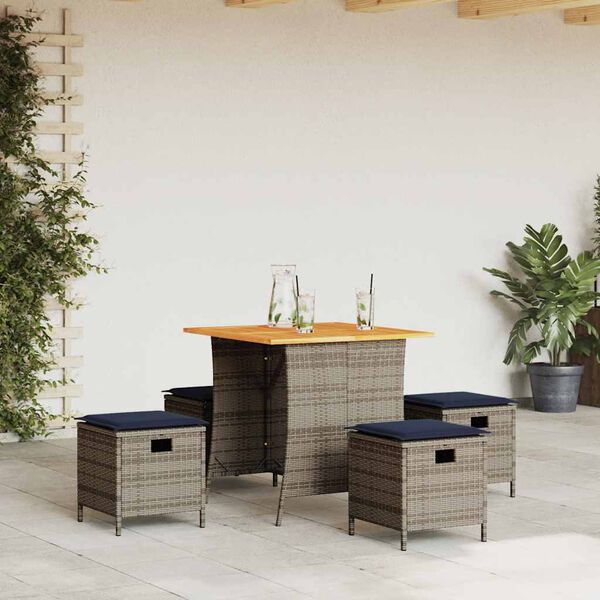 vidaXL Garden Dining Set Grey