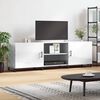 vidaXL TV Cabinet High gloss white Medium Engineered wood & Iron