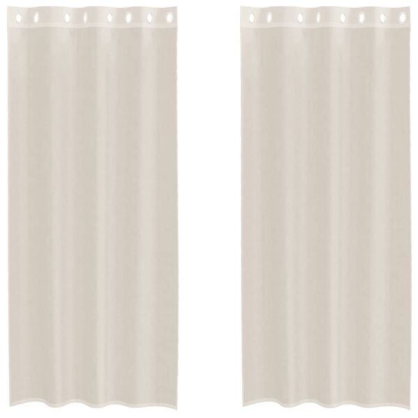 vidaXL Voile Curtains with Grommets 2 pcs Cream 55.1x96.5"