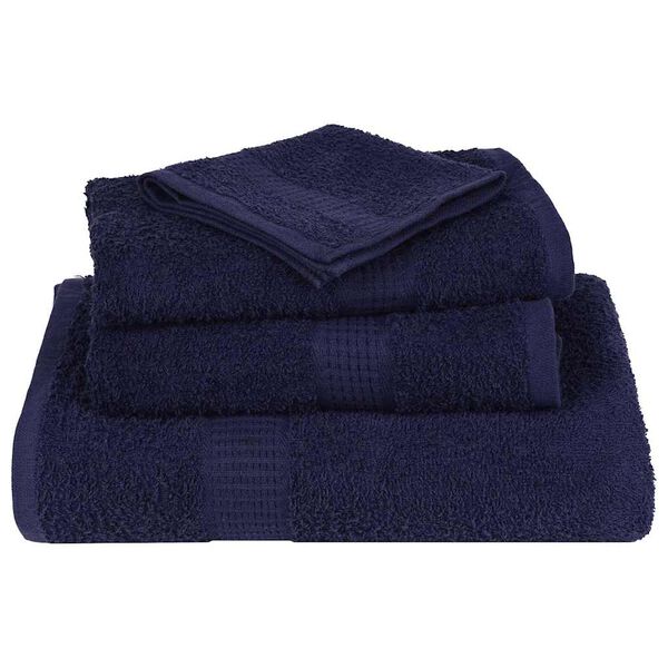 vidaXL Towel Set of 4 Navy Blue 100% Cotton XL Cotton Bath Towel