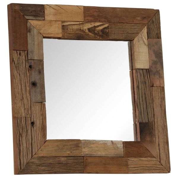 vidaXL Mirror Various shades of brown Solid reclaimed wood, glass