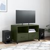 vidaXL TV Cabinet Olive Green Cold-rolled steel Medium TV Cabinet