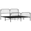 vidaXL Bed Frame Black Powder-Coated Steel Full Bed Frame Rectangular