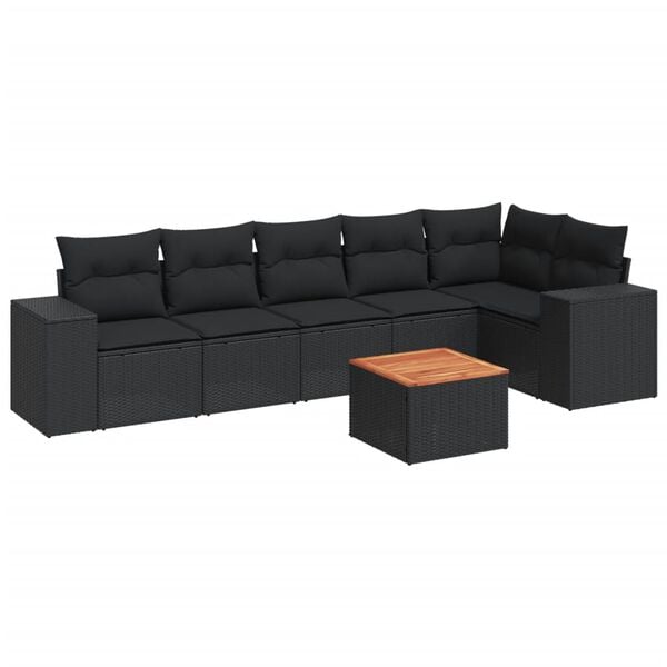 vidaXL Garden Sofa Set Black