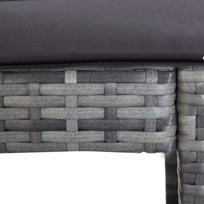 vidaXL 7 Piece Patio Bar Set with Cushions Poly Rattan Gray