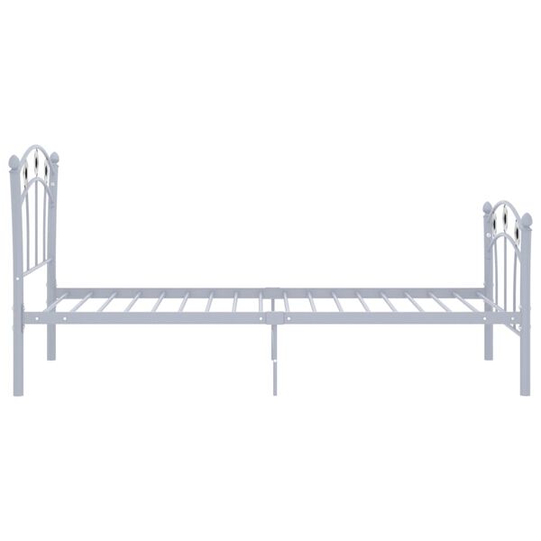 vidaXL Bed Frame Grey Metal Twin Durable Bed Frame Rectangular