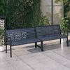 vidaXL Garden Bench Black Steel and WPC Large Durable Garden Bench