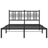 vidaXL Bed Frame Black Powder-Coated Steel Small Double Metal Bed Frame