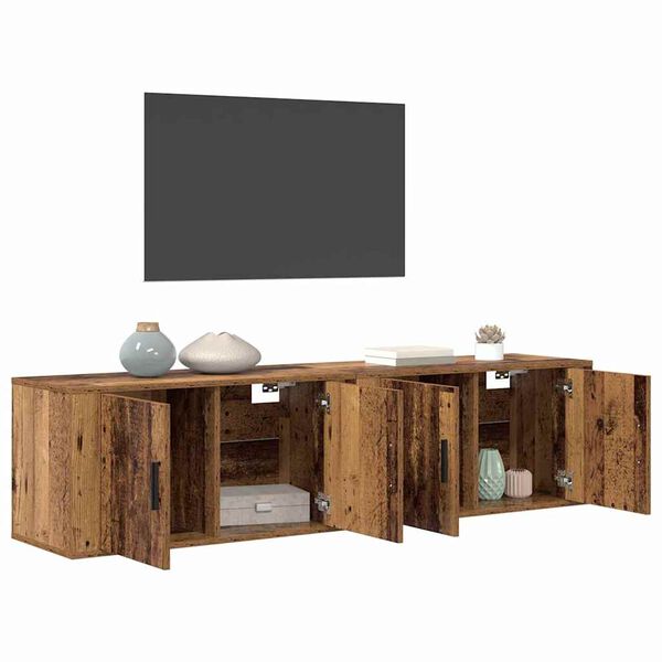 vidaXL Wall-mounted TV Cabinet Set Wall-mounted 2 pcs Old Wood