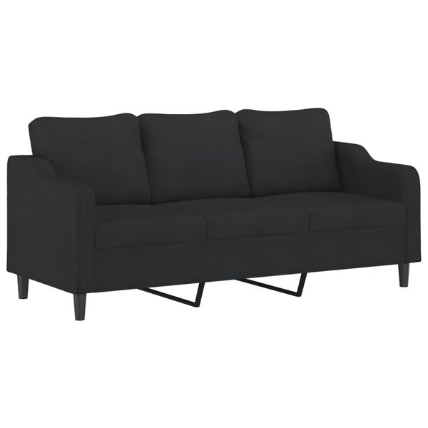 vidaXL Sofa Set Black Fabric (100% polyester), metal, textilene, plywood