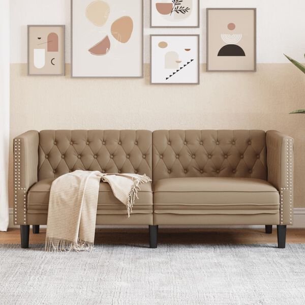 vidaXL Chesterfield Sofa Cappuccino