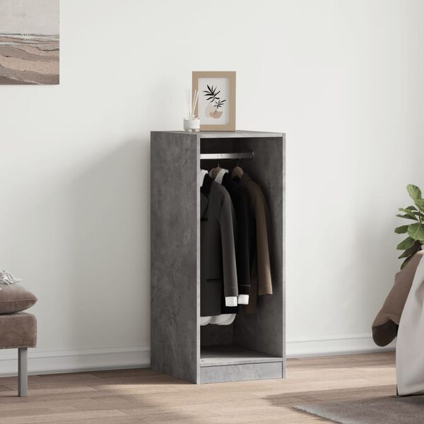 vidaXL Wardrobe Concrete grey Engineered wood Compact Wardrobe
