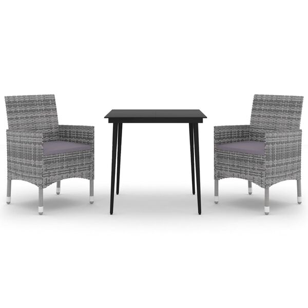 vidaXL Garden Dining Set Grey PE rattan 9.8 square in Seats Many