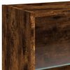 vidaXL Nightstand Set of 2 Smoked oak Engineered wood, Glass Standard