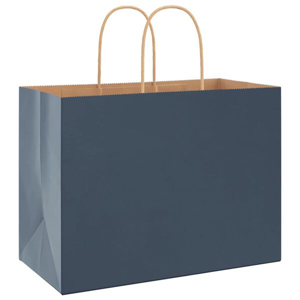 vidaXL Paper Bags 50 pcs with Handles Blue 32x17x25 cm