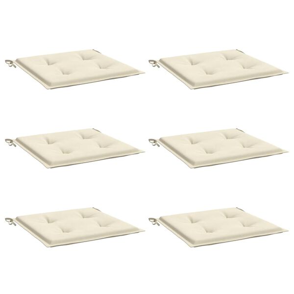 vidaXL Chair Cushion Set of 6 Cream Oxford fabric (100% polyester)