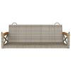 vidaXL Patio Swing Bench Gray PE Rattan and Powder-Coated Steel