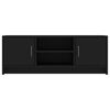 vidaXL TV Cabinet Black Engineered Wood Rectangular Modern Doors