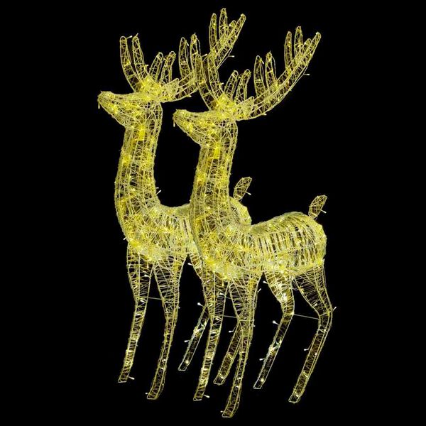 vidaXL Christmas Reindeer Set of 2 Warm white Acrylic Extra Large