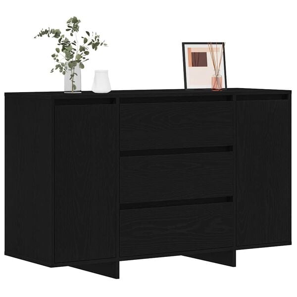 vidaXL Sideboard Black Oak 47.24 x 16.14 x 29.53 in Engineered Wood
