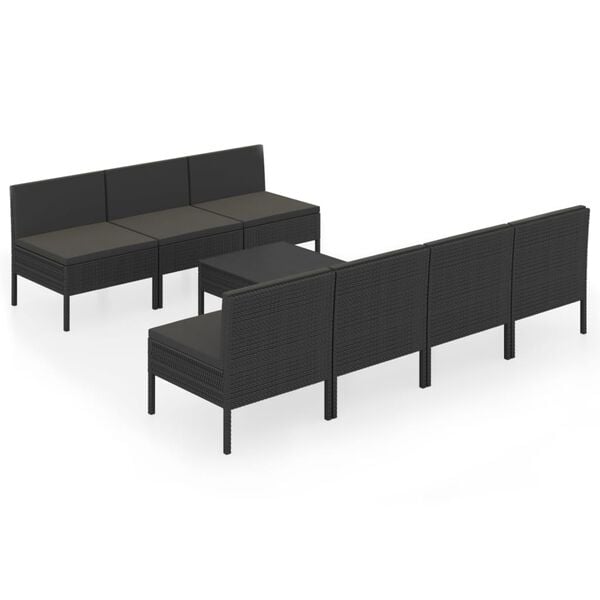 vidaXL Garden Lounge Set Black