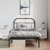 vidaXL Bed Frame Black Powder-Coated Steel Single Bed Frame
