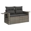 vidaXL Garden Sofa Set Grey PE rattan 7 Piece Set Modular