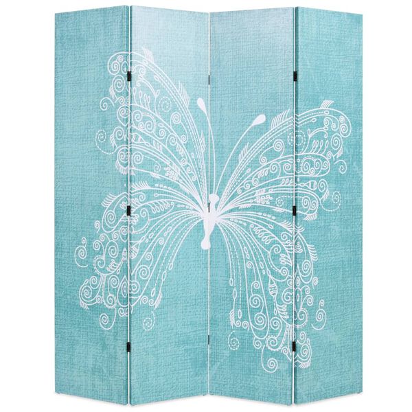 vidaXL Folding Room Divider 63.0x66.9" Butterfly Blue