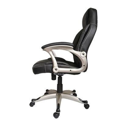 Black Office Chair High Back Real Leather