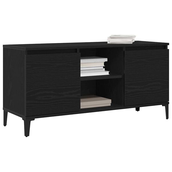 vidaXL TV Cabinet Black Oak 40.16 x 13.78 x 19.69 in Engineered Wood