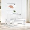 vidaXL Dining Table and Bench Set High Gloss White Engineered Wood