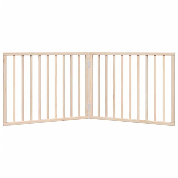 vidaXL Dog Gate Set of 2 Poplar Wood 63 in Foldable Dog Gate