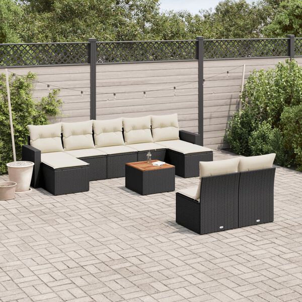 vidaXL Garden Sofa Set Black