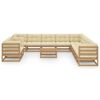 vidaXL Garden Lounge Set Honey Brown, Cream Solid pinewood Large